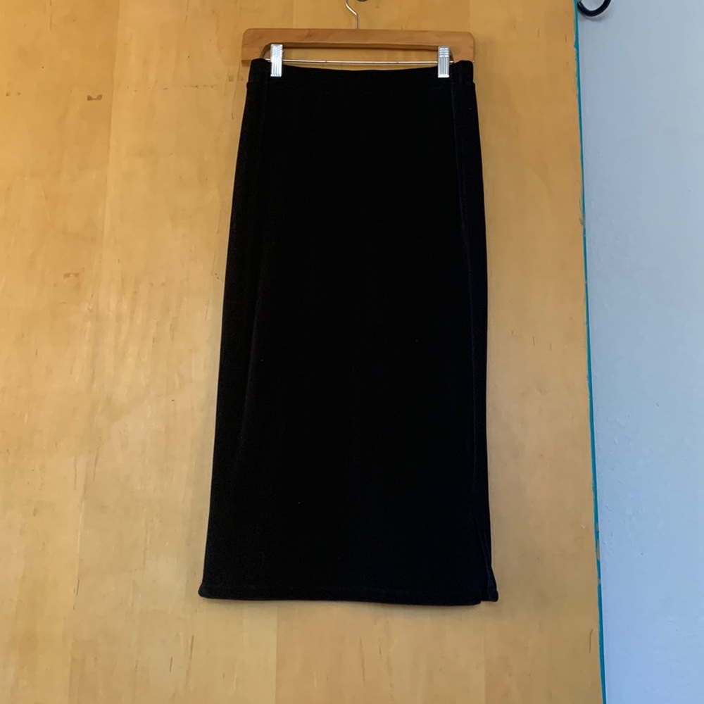 Synergy Organic Black Velvet Stretch Pencil Skirt